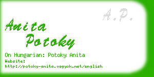 anita potoky business card